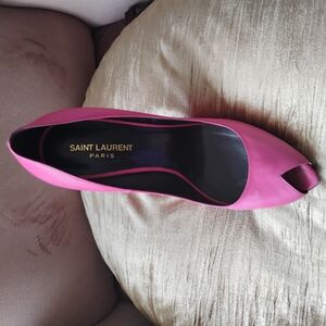 Saint Laurent Women's Pink Peep-Toe Shoes